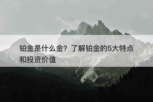 铂金是什么金？了解铂金的5大特点和投资价值