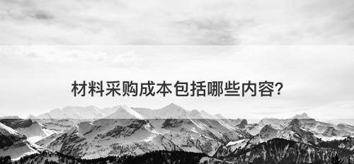 材料采购成本包括哪些内容？