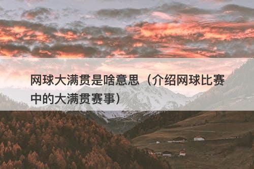 网球大满贯是啥意思（介绍网球比赛中的大满贯赛事）