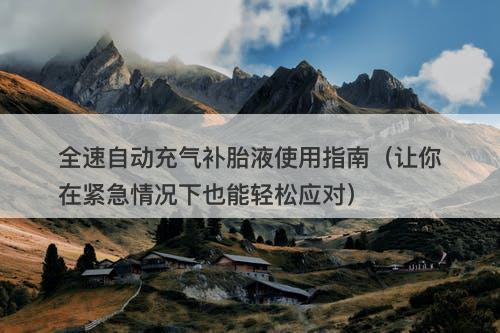 全速自动充气补胎液使用指南（让你在紧急情况下也能轻松应对）