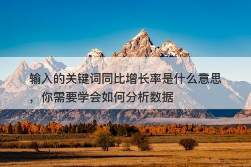 输入的关键词同比增长率是什么意思，你需要学会如何分析数据