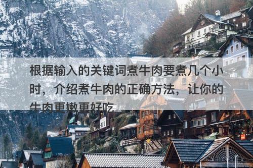 根据输入的关键词煮牛肉要煮几个小时，介绍煮牛肉的正确方法，让你的牛肉更嫩更好吃