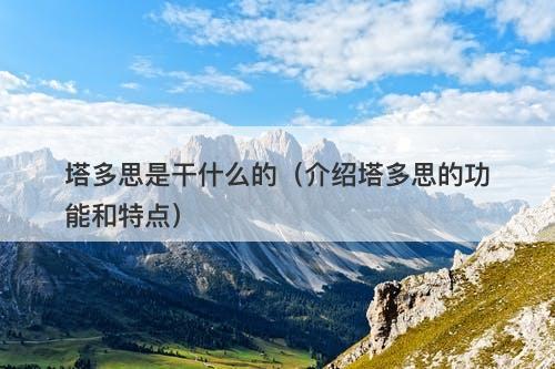 塔多思是干什么的（介绍塔多思的功能和特点）
