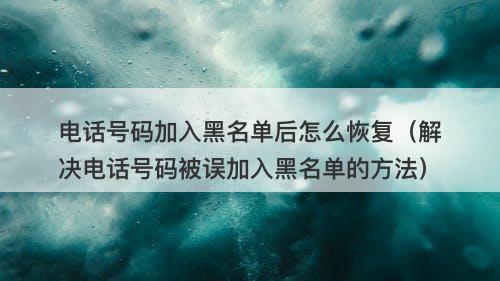 电话号码加入黑名单后怎么恢复（解决电话号码被误加入黑名单的方法）