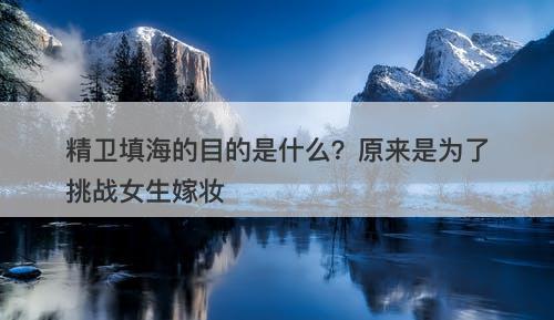 精卫填海的目的是什么？原来是为了挑战女生嫁妆