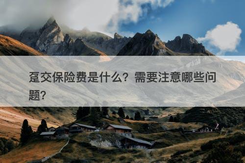 趸交保险费是什么？需要注意哪些问题？