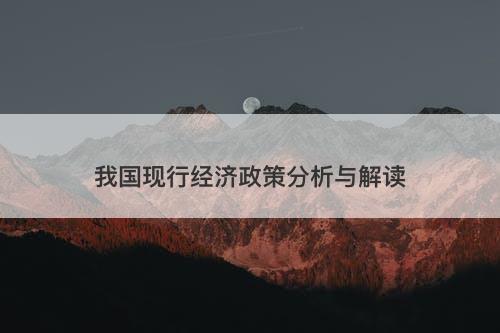 我国现行经济政策分析与解读