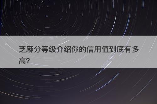 芝麻分等级介绍你的信用值到底有多高？