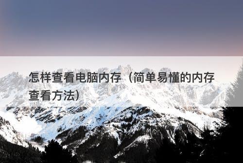 怎样查看电脑内存（简单易懂的内存查看方法）