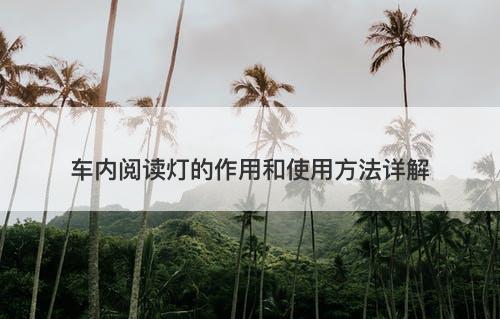 车内阅读灯的作用和使用方法详解