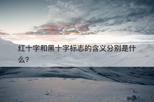 红十字和黑十字标志的含义分别是什么？-图1