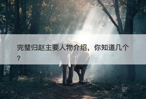 完璧归赵主要人物介绍，你知道几个？
