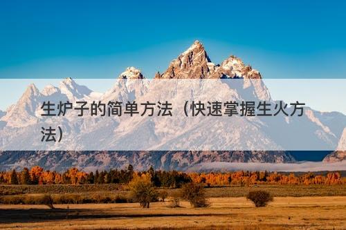 生炉子的简单方法（快速掌握生火方法）
