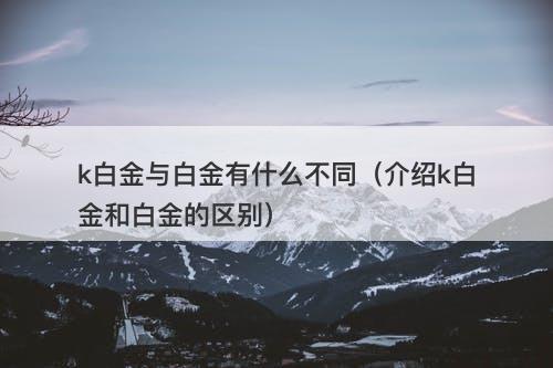 k白金与白金有什么不同（介绍k白金和白金的区别）