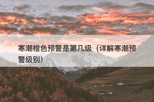 寒潮橙色预警是第几级（详解寒潮预警级别）