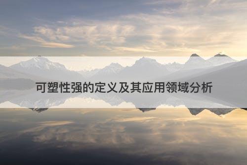 可塑性强的定义及其应用领域分析