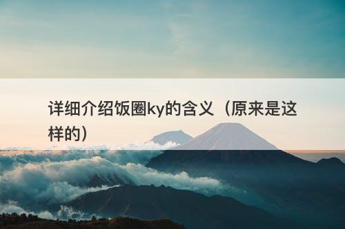 详细介绍饭圈ky的含义（原来是这样的）