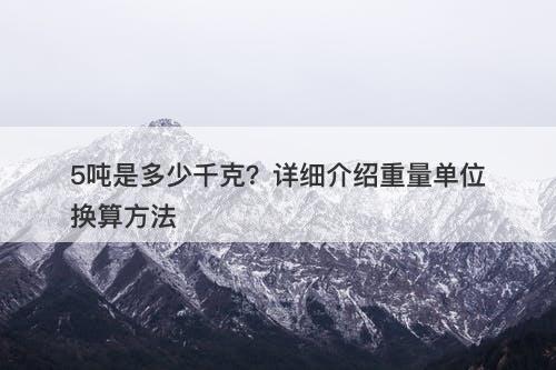 5吨是多少千克？详细介绍重量单位换算方法
