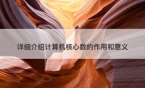 详细介绍计算机核心数的作用和意义