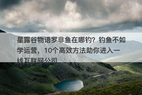 星露谷物语罗非鱼在哪钓？钓鱼不如学运营，10个高效方法助你进入一线互联网公司