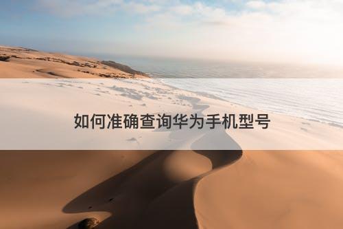 如何准确查询华为手机型号