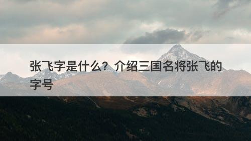 张飞字是什么？介绍三国名将张飞的字号-图1