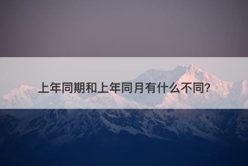 上年同期和上年同月有什么不同？-图1