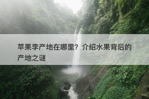 苹果李产地在哪里？介绍水果背后的产地之谜
