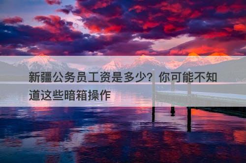 新疆公务员工资是多少？你可能不知道这些暗箱操作