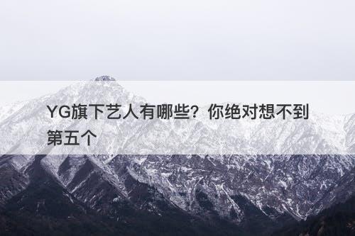 YG旗下艺人有哪些？你绝对想不到第五个