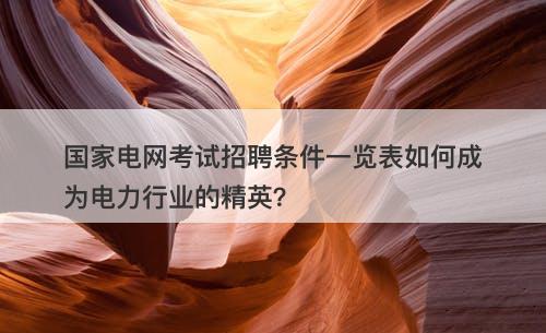 国家电网考试招聘条件一览表如何成为电力行业的精英？