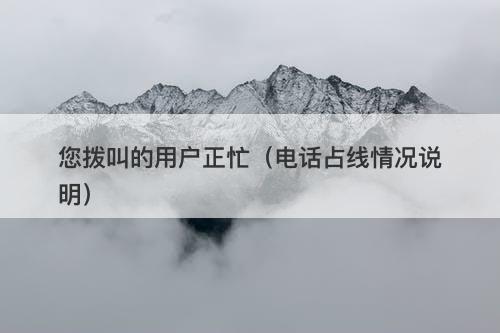 您拨叫的用户正忙（电话占线情况说明）-图1