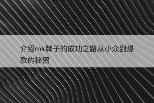 介绍mk牌子的成功之路从小众到爆款的秘密