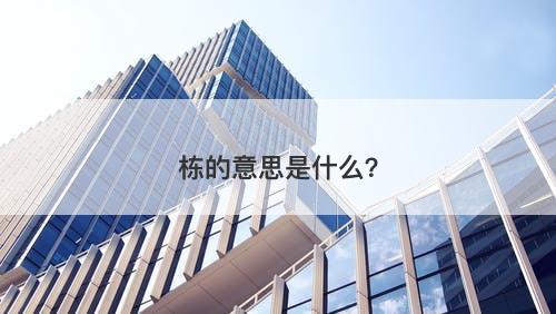 栋的意思是什么？
