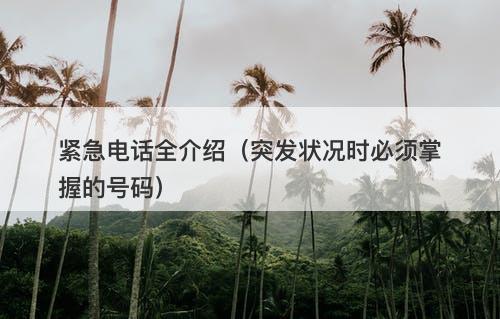 紧急电话全介绍（突发状况时必须掌握的号码）