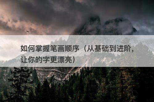 如何掌握笔画顺序（从基础到进阶，让你的字更漂亮）