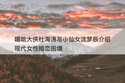 嘻哈大侠杜海涛与小仙女沈梦辰介绍现代女性婚恋困境