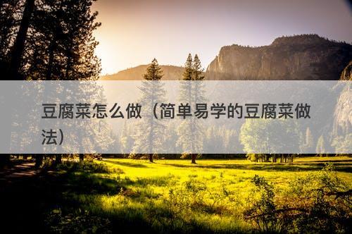 豆腐菜怎么做（简单易学的豆腐菜做法）