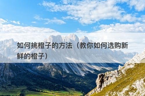 如何挑橙子的方法（教你如何选购新鲜的橙子）