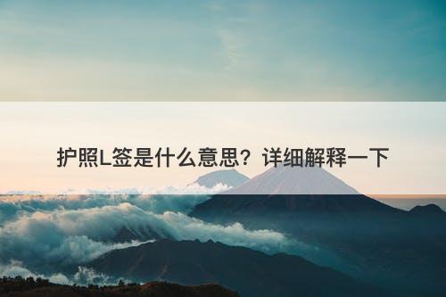 护照L签是什么意思？详细解释一下