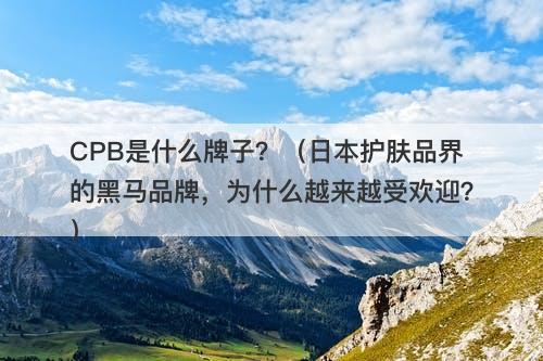 CPB是什么牌子？（日本护肤品界的黑马品牌，为什么越来越受欢迎？）-图1