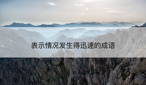 表示情况发生得迅速的成语