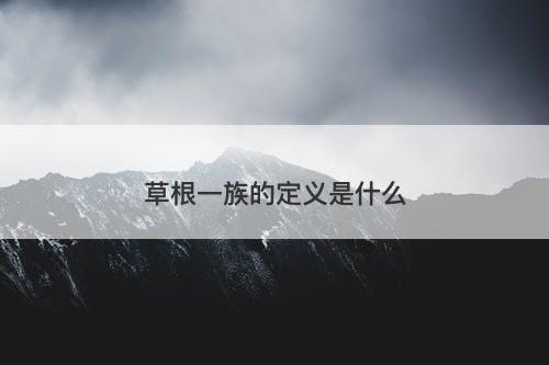 草根一族的定义是什么