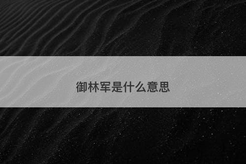 御林军是什么意思