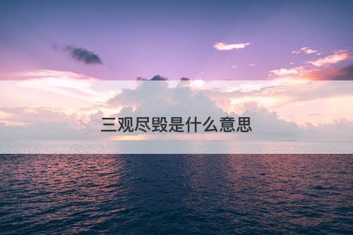 三观尽毁是什么意思