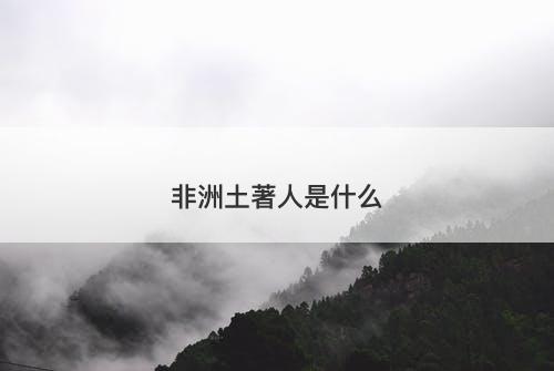 非洲土著人是什么