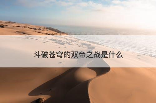 斗破苍穹的双帝之战是什么