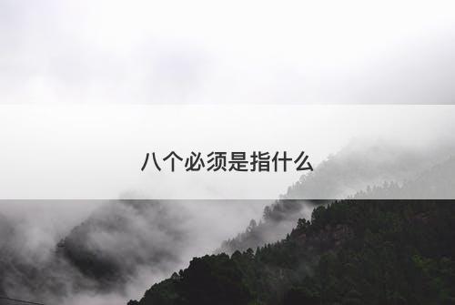 八个必须是指什么-图1