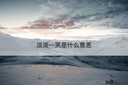 淡淡一笑是什么意思