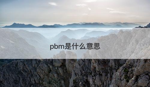 pbm是什么意思